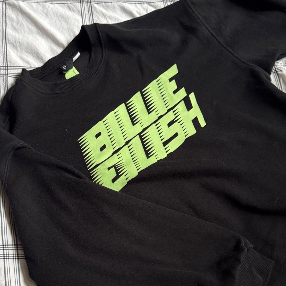 Divided Black and Green Crewneck Sweater